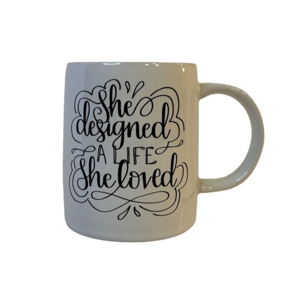 Erin Condren Inspirational Coffee Mug She Designed A Life She Loved Ceramic 15oz